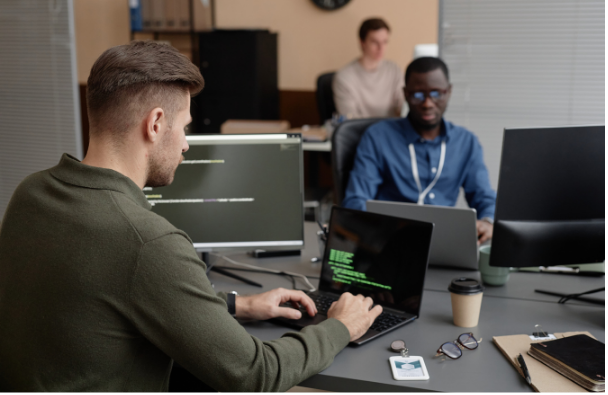 Professional NetSuite consultant in Dallas, Texas collaborating with business team in modern office